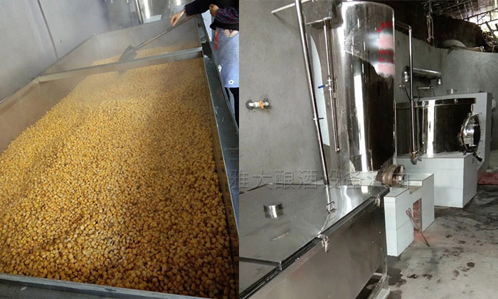 雅大糧食釀酒設(shè)備、攤涼蒸飯一體機安裝圖